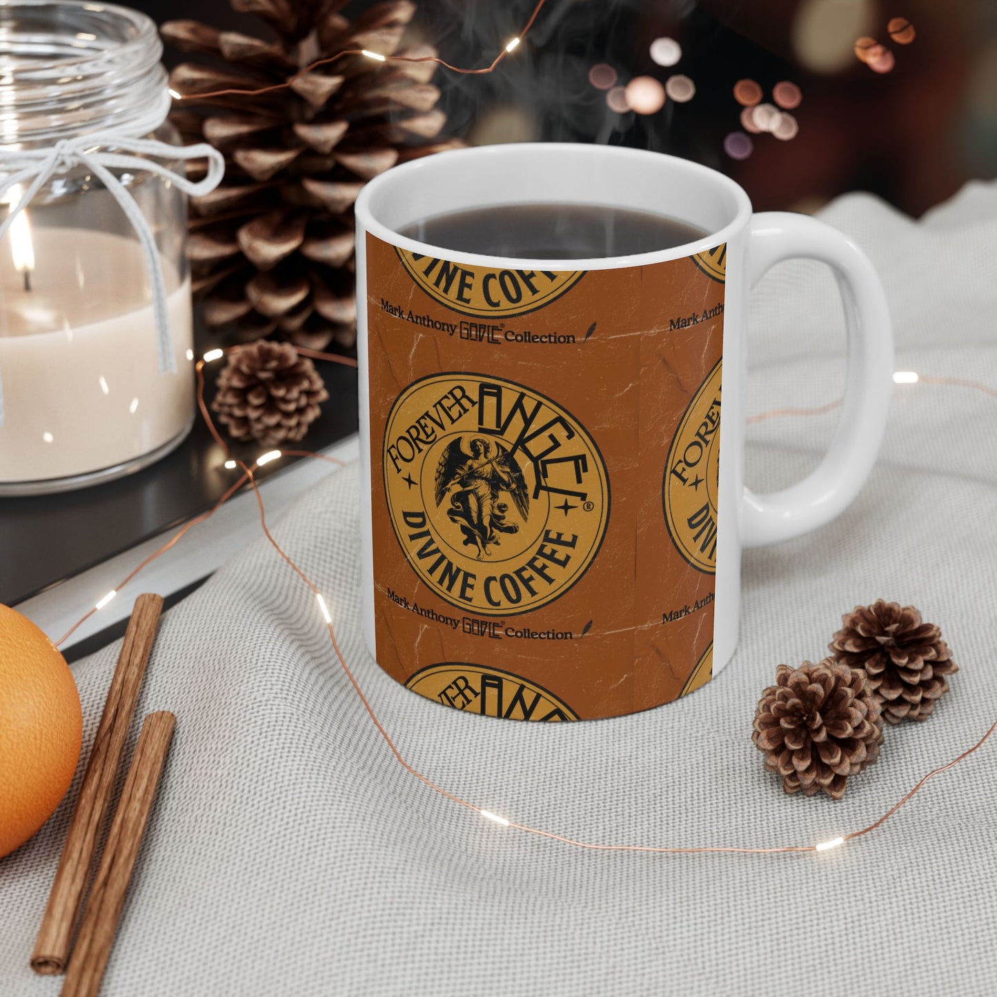 Forever Angel® Divine Coffee Mug – Sip Like a Legend, Love Like the Divine | Mark Anthony Gable® Collection Ceramic Mug, (11oz, 15oz)