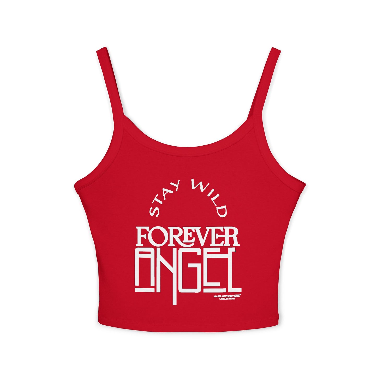 Stay Wild Forever Angel by Mark Anthony Gable Collection Women's Spaghetti Strap Tank Top