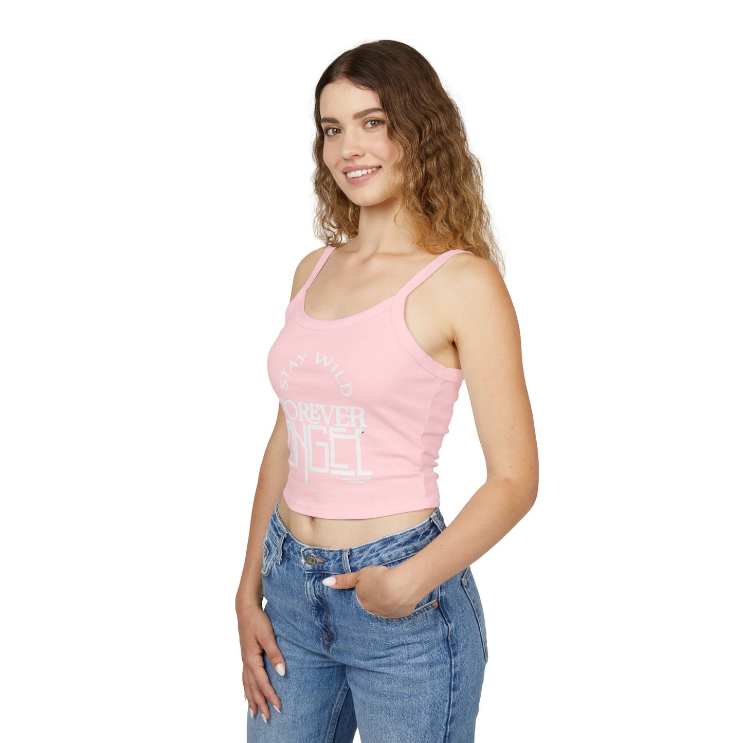 Stay Wild Forever Angel by Mark Anthony Gable Collection Women's Spaghetti Strap Tank Top