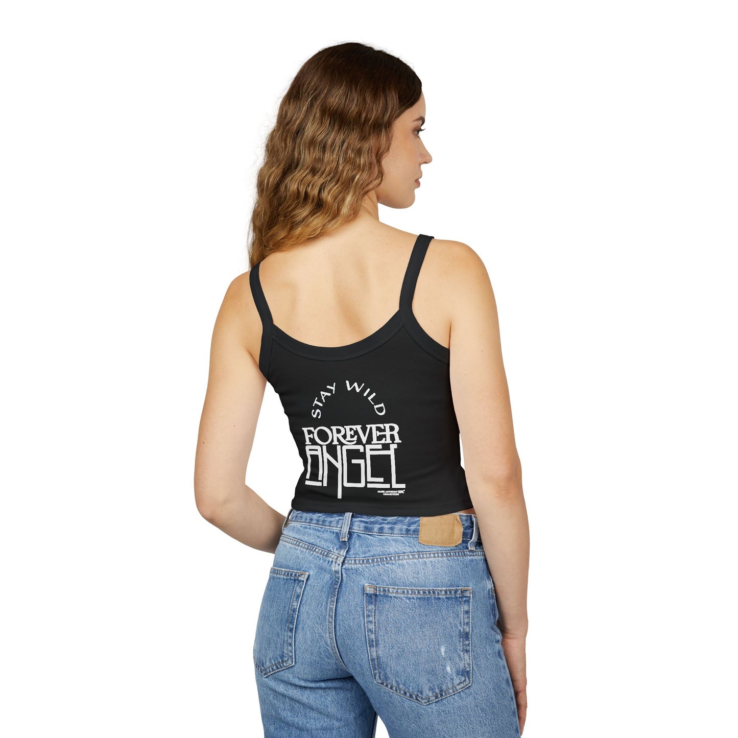 Stay Wild Forever Angel by Mark Anthony Gable Collection Women's Spaghetti Strap Tank Top