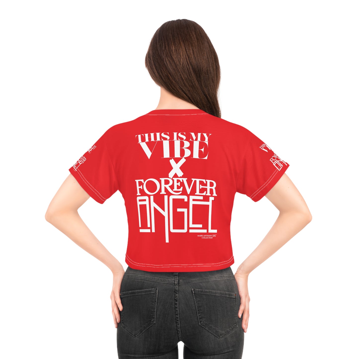 This Is My Vibe x Forever Angel® by Mark Anthony Gable® Collection Crop Tee (AOP)