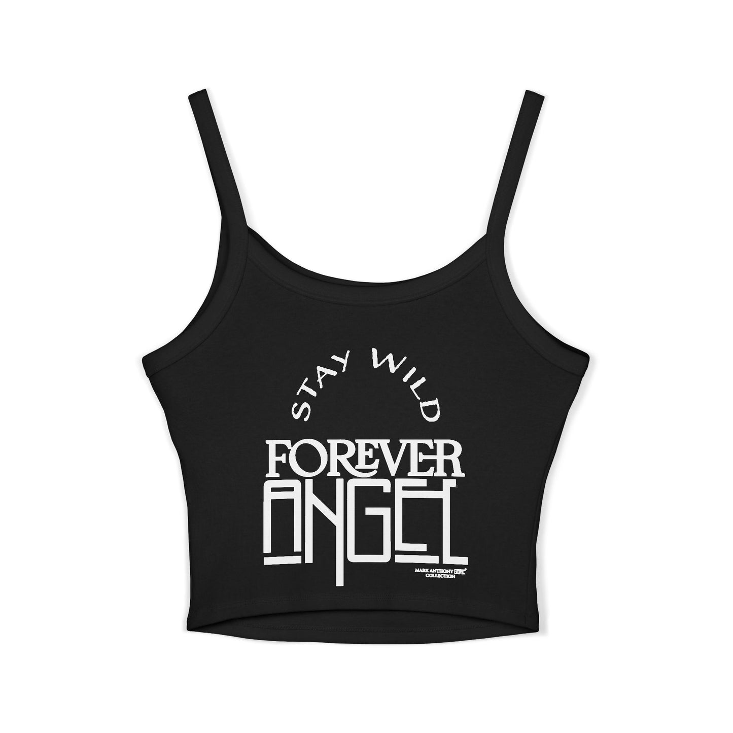 Stay Wild Forever Angel by Mark Anthony Gable Collection Women's Spaghetti Strap Tank Top