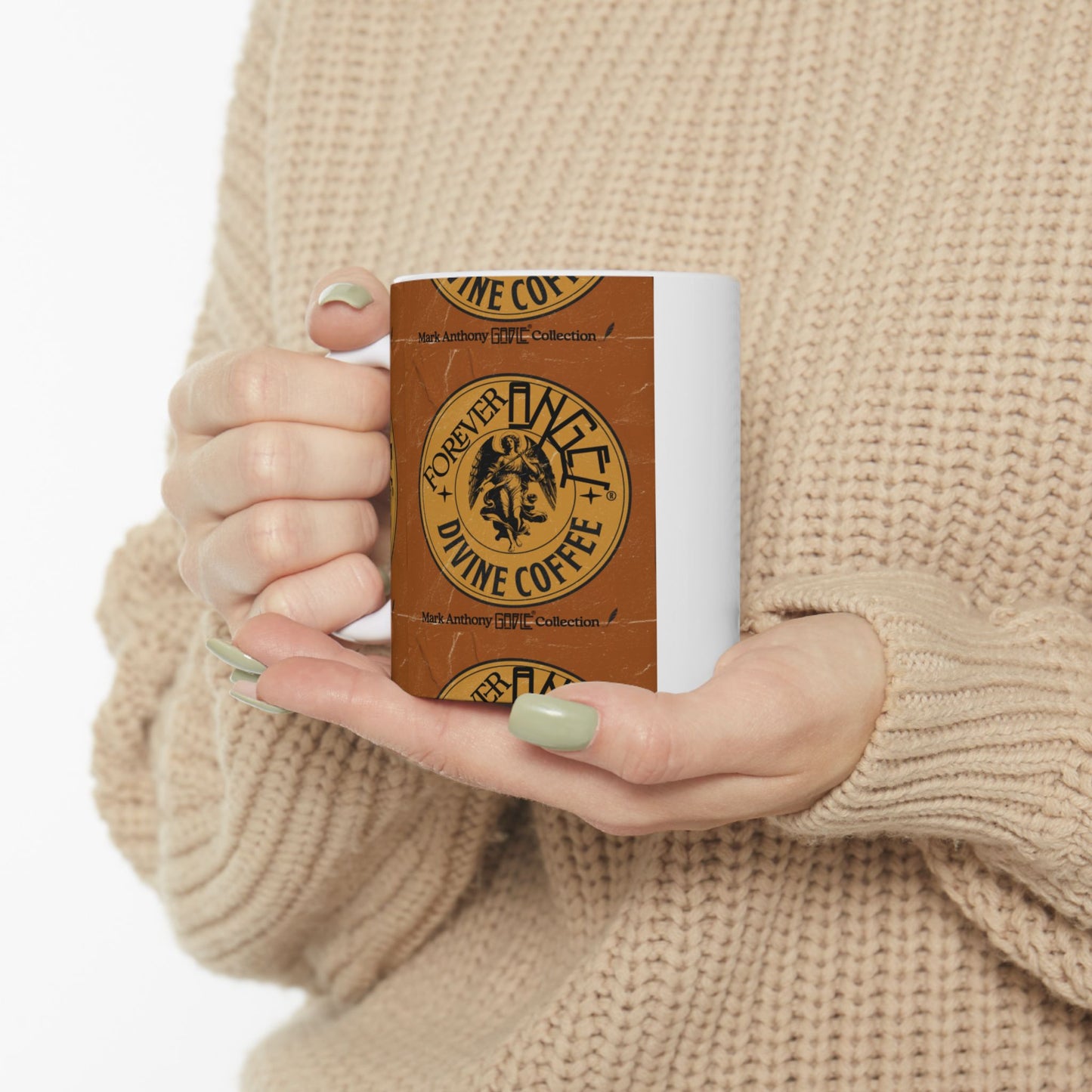 Forever Angel® Divine Coffee Mug – Sip Like a Legend, Love Like the Divine | Mark Anthony Gable® Collection Ceramic Mug, (11oz, 15oz)