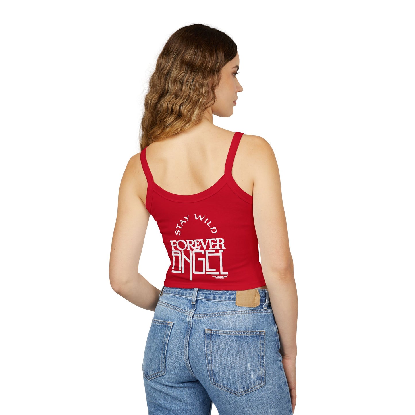 Stay Wild Forever Angel by Mark Anthony Gable Collection Women's Spaghetti Strap Tank Top