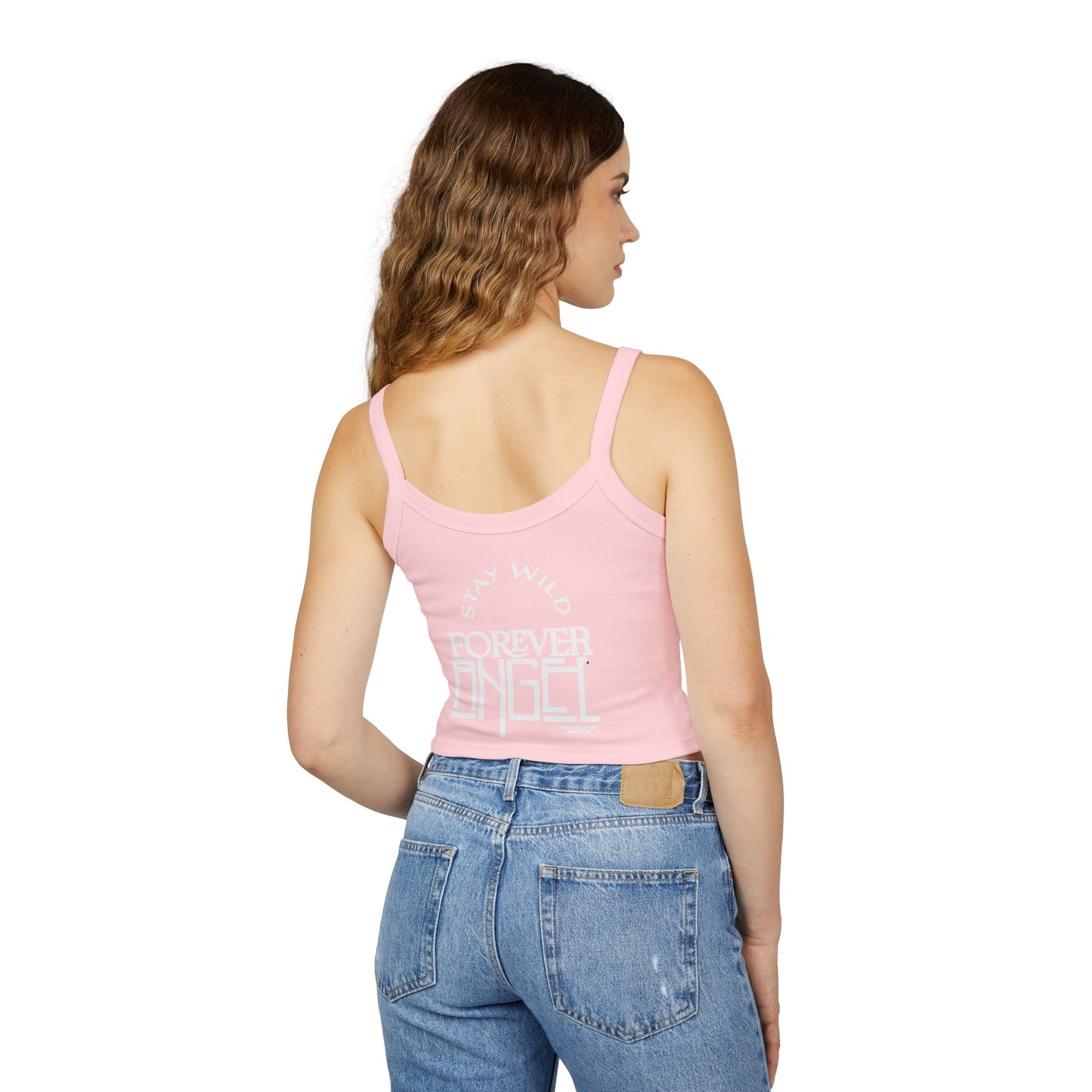 Stay Wild Forever Angel by Mark Anthony Gable Collection Women's Spaghetti Strap Tank Top