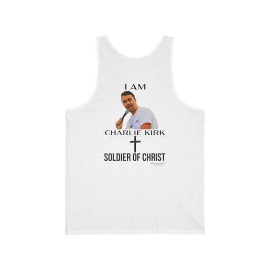 I AM CHARLIE KIRK SOLDIER OF CHRIST by MARK ANTHONY GABLE® COLLECTION Unisex Jersey Tank