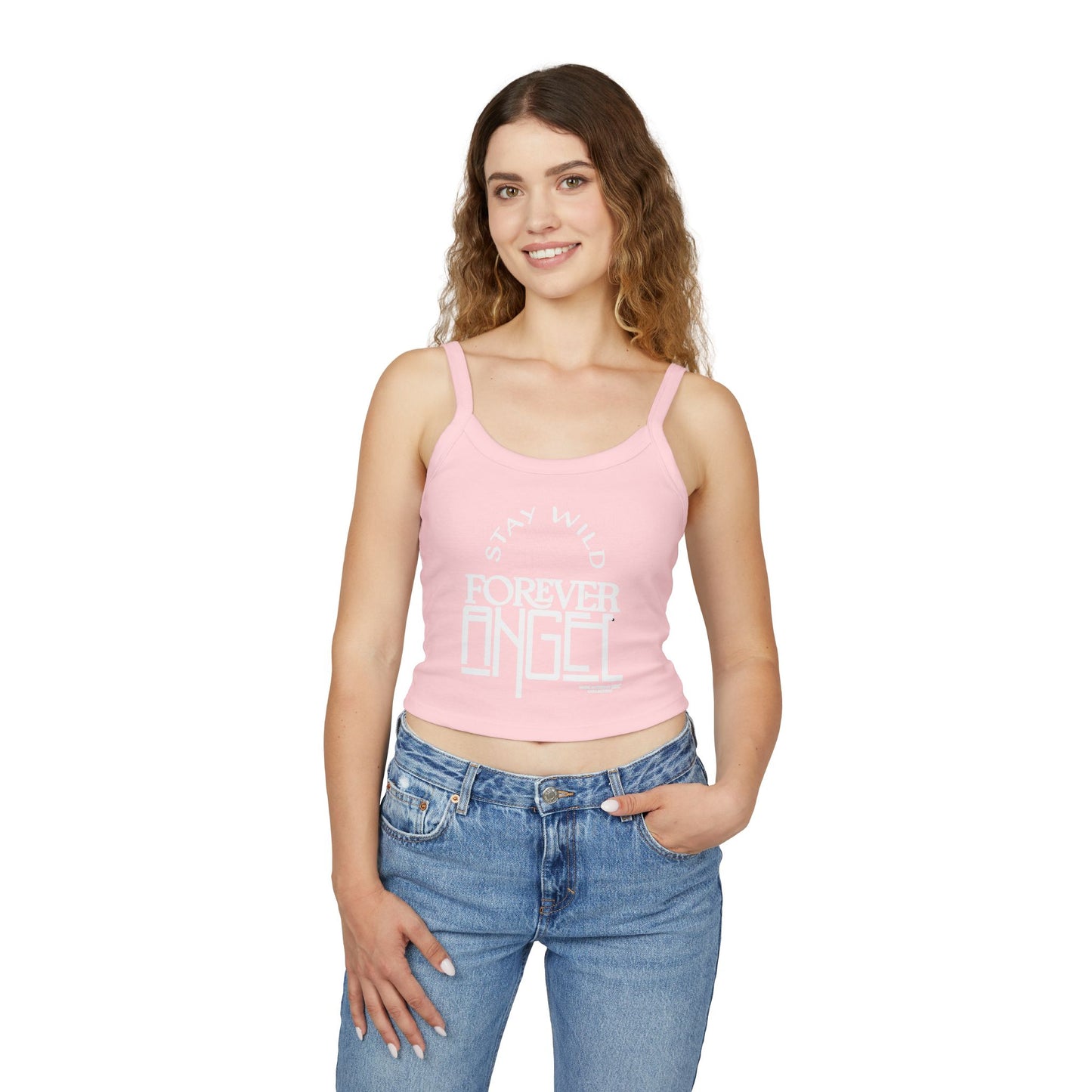 Stay Wild Forever Angel by Mark Anthony Gable Collection Women's Spaghetti Strap Tank Top