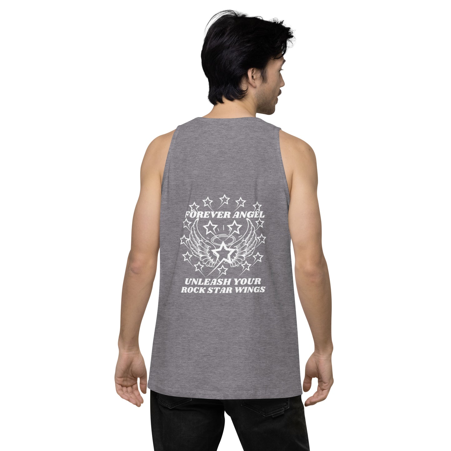 Men’s premium tank top FOREVER ANGEL UNLEASH YOUR ROCK STAR WINGS by "Mark Anthony Gable Collection-FOREVER ANGEL"