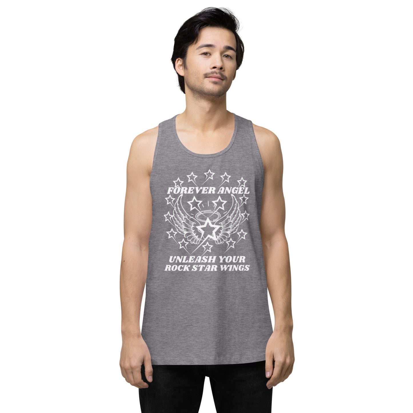 Men’s premium tank top FOREVER ANGEL UNLEASH YOUR ROCK STAR WINGS by "Mark Anthony Gable Collection-FOREVER ANGEL"