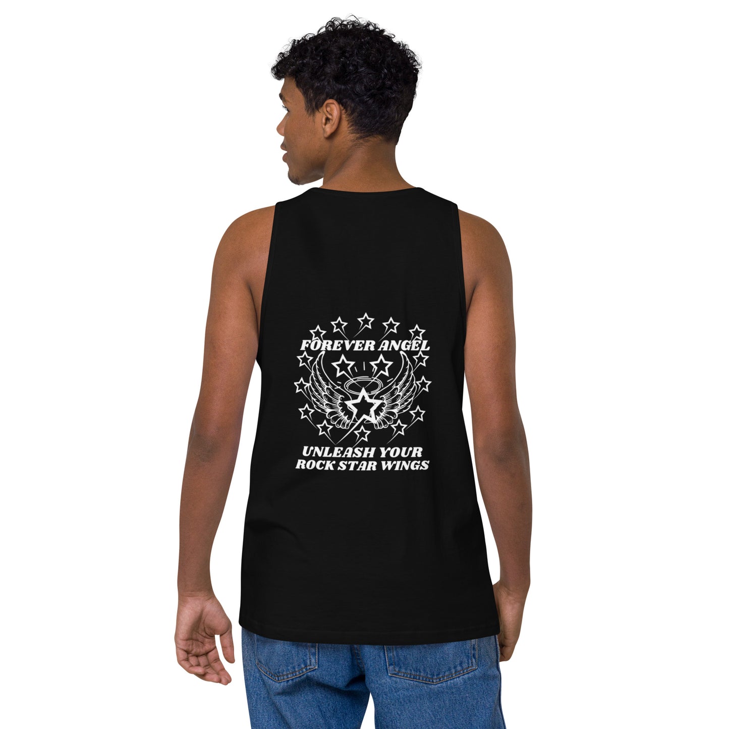 Men’s premium tank top FOREVER ANGEL UNLEASH YOUR ROCK STAR WINGS by "Mark Anthony Gable Collection-FOREVER ANGEL"