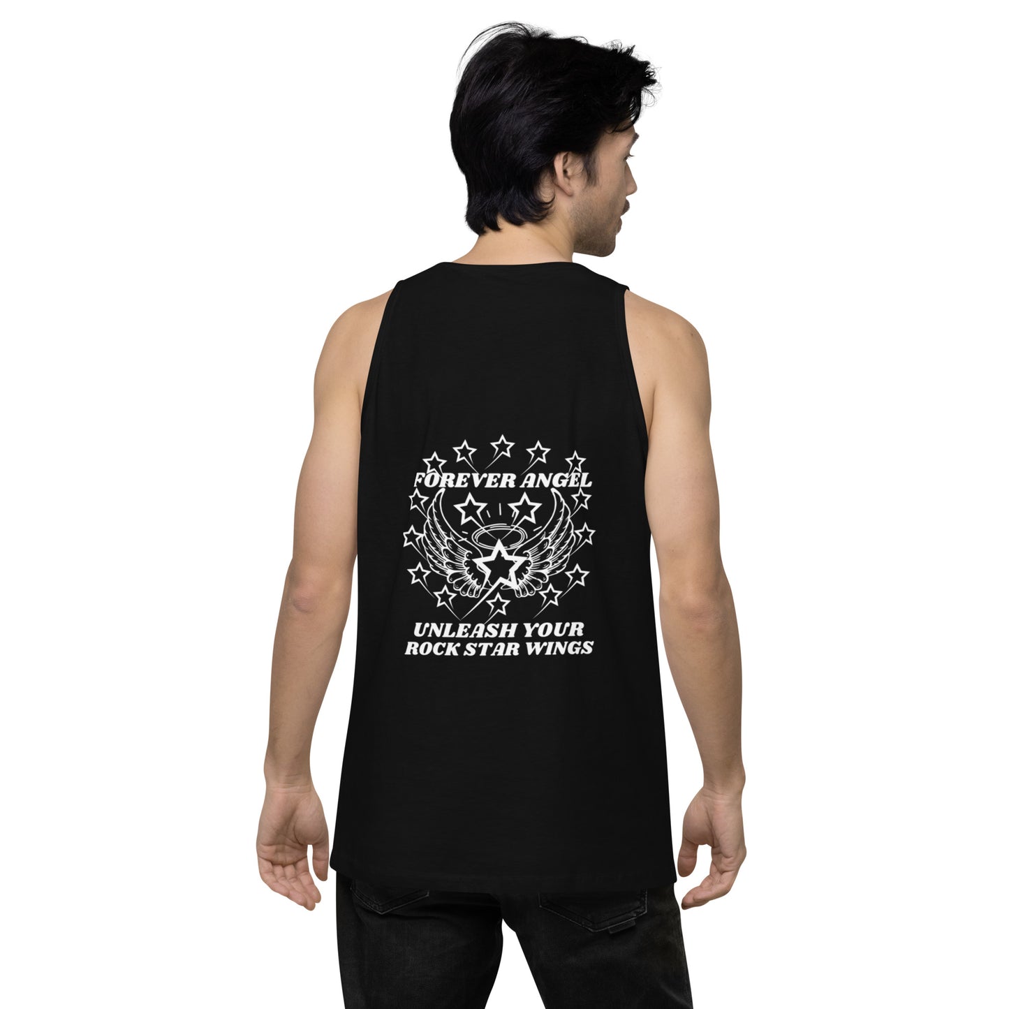 Men’s premium tank top FOREVER ANGEL UNLEASH YOUR ROCK STAR WINGS by "Mark Anthony Gable Collection-FOREVER ANGEL"