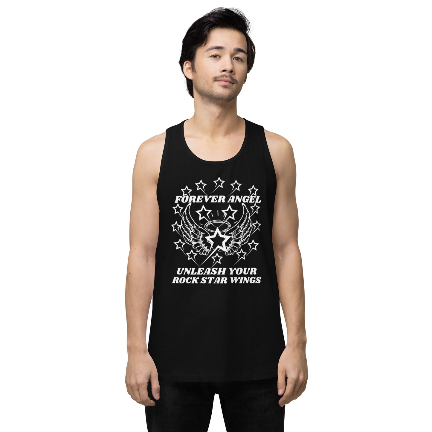 Men’s premium tank top FOREVER ANGEL UNLEASH YOUR ROCK STAR WINGS by "Mark Anthony Gable Collection-FOREVER ANGEL"
