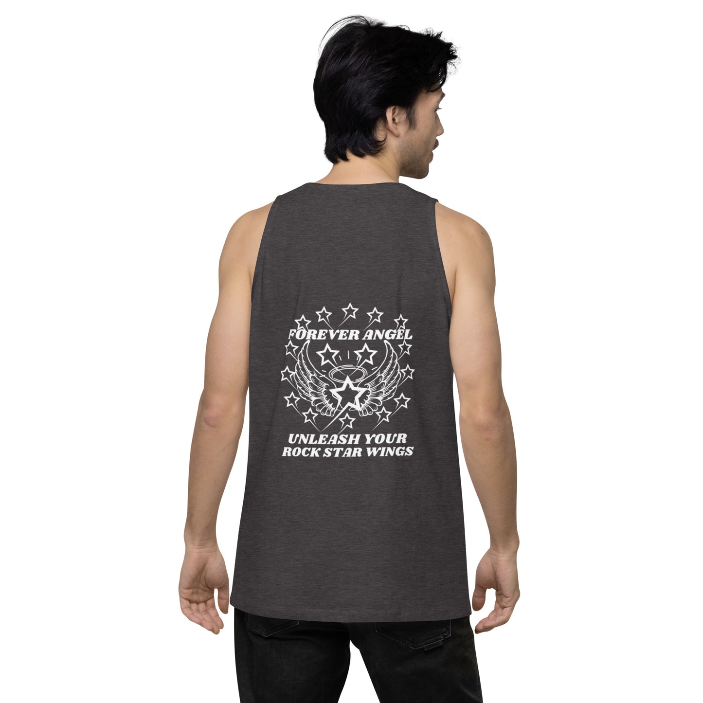 Men’s premium tank top FOREVER ANGEL UNLEASH YOUR ROCK STAR WINGS by "Mark Anthony Gable Collection-FOREVER ANGEL"