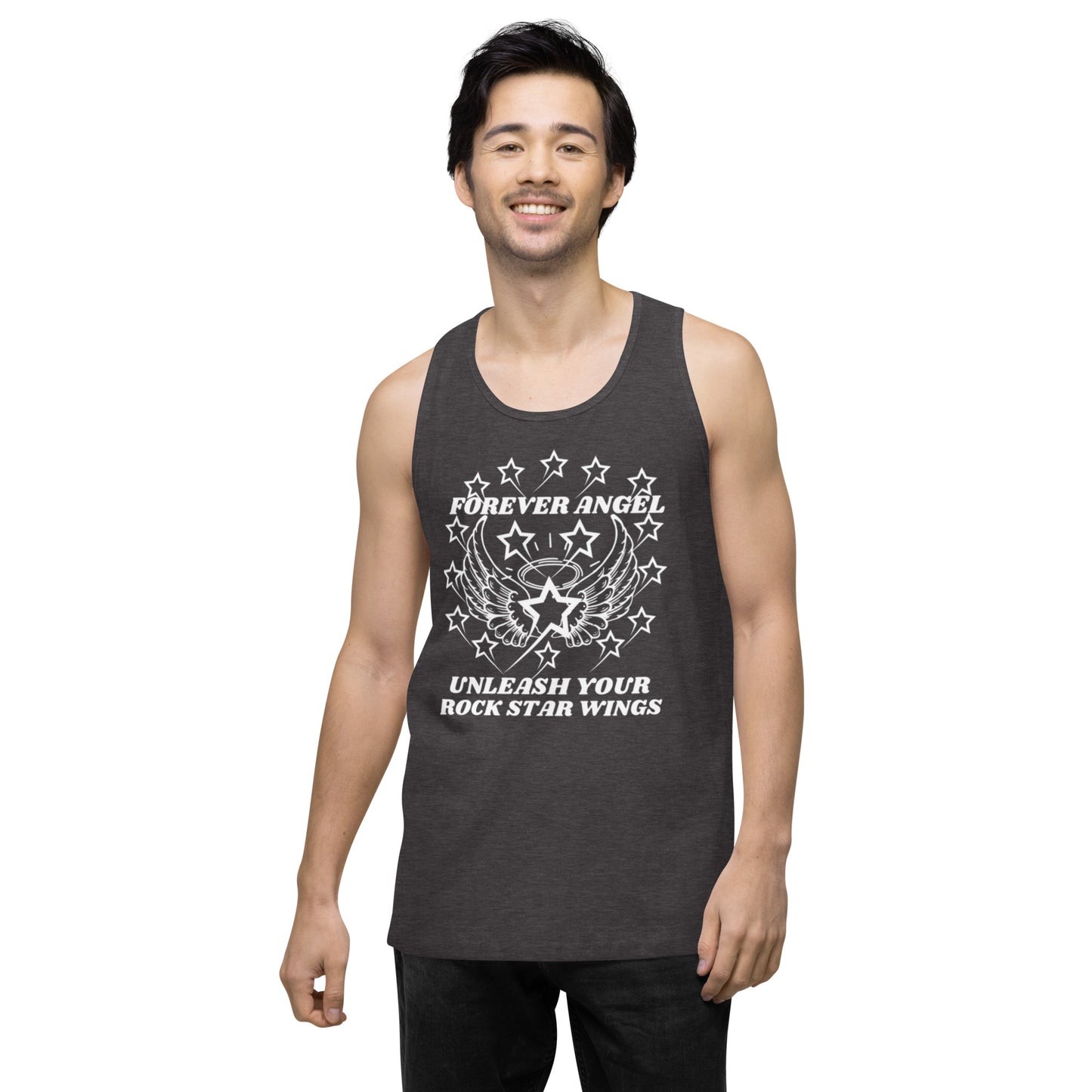 Men’s premium tank top FOREVER ANGEL UNLEASH YOUR ROCK STAR WINGS by "Mark Anthony Gable Collection-FOREVER ANGEL"
