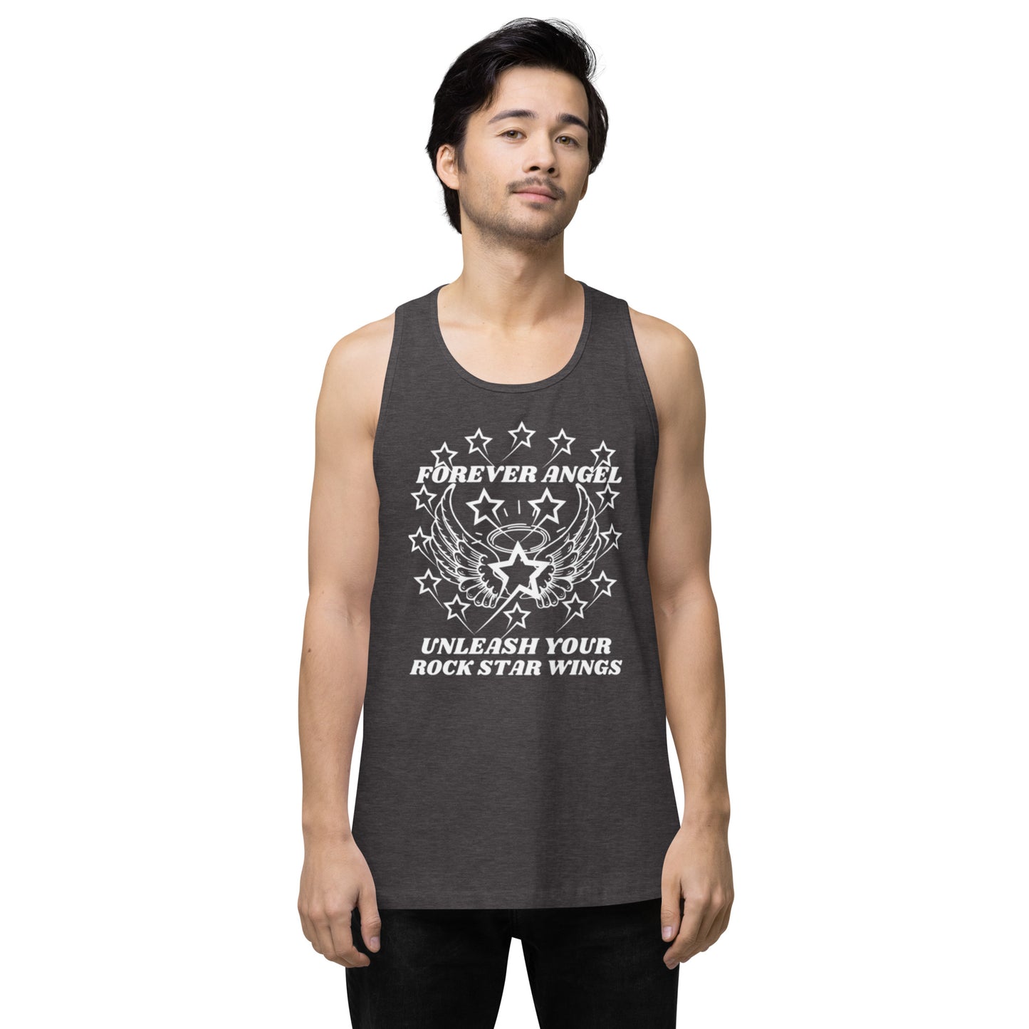 Men’s premium tank top FOREVER ANGEL UNLEASH YOUR ROCK STAR WINGS by "Mark Anthony Gable Collection-FOREVER ANGEL"