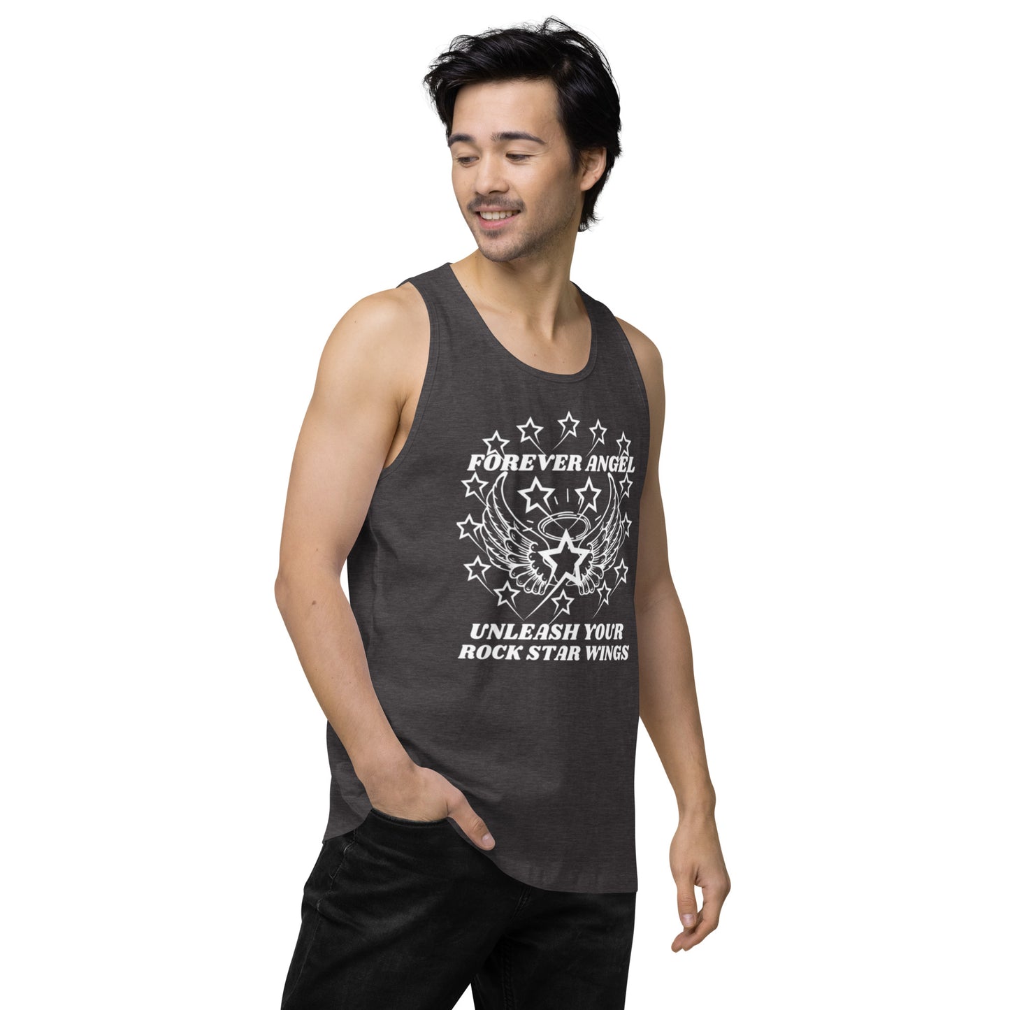 Men’s premium tank top FOREVER ANGEL UNLEASH YOUR ROCK STAR WINGS by "Mark Anthony Gable Collection-FOREVER ANGEL"