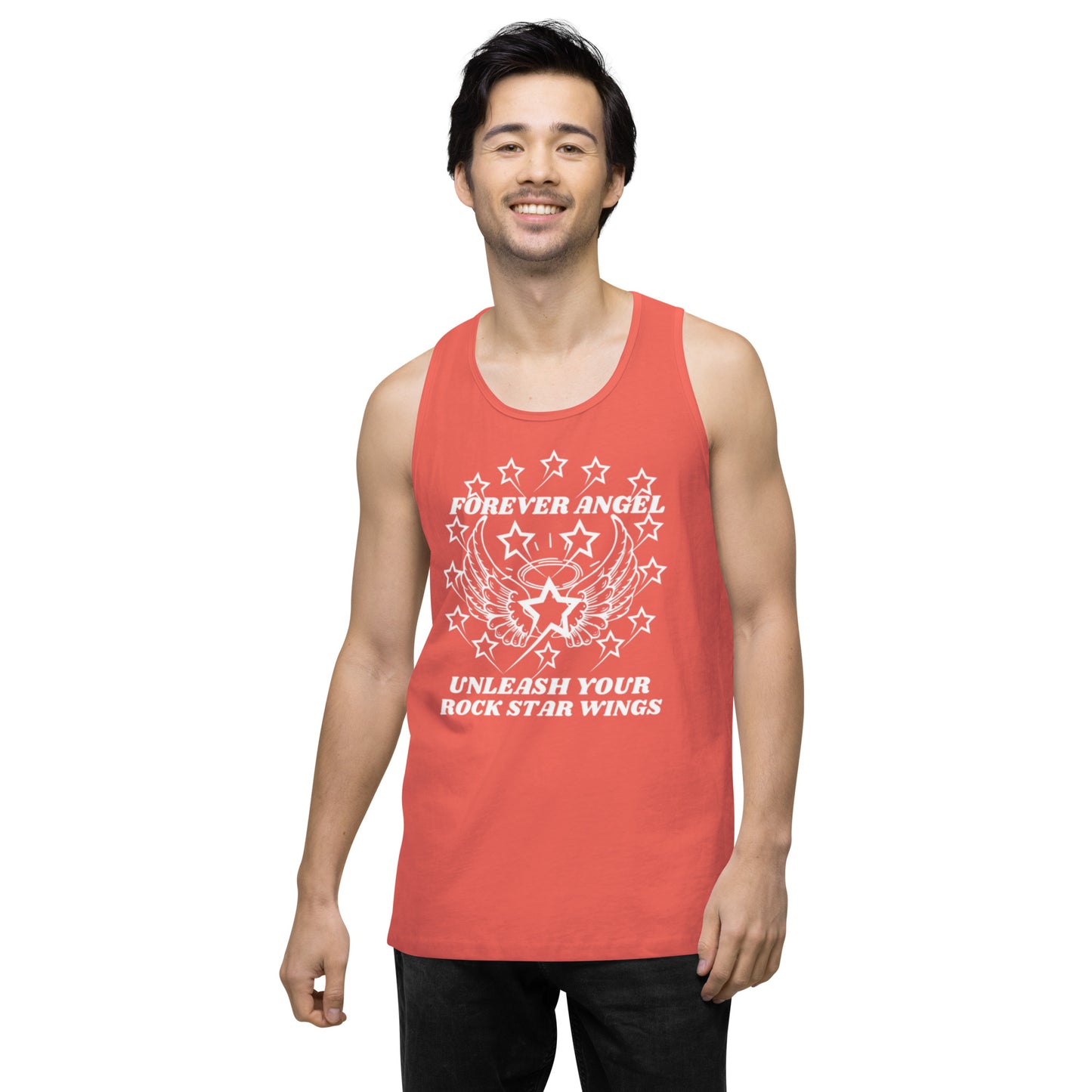 Men’s premium tank top FOREVER ANGEL UNLEASH YOUR ROCK STAR WINGS by "Mark Anthony Gable Collection-FOREVER ANGEL"