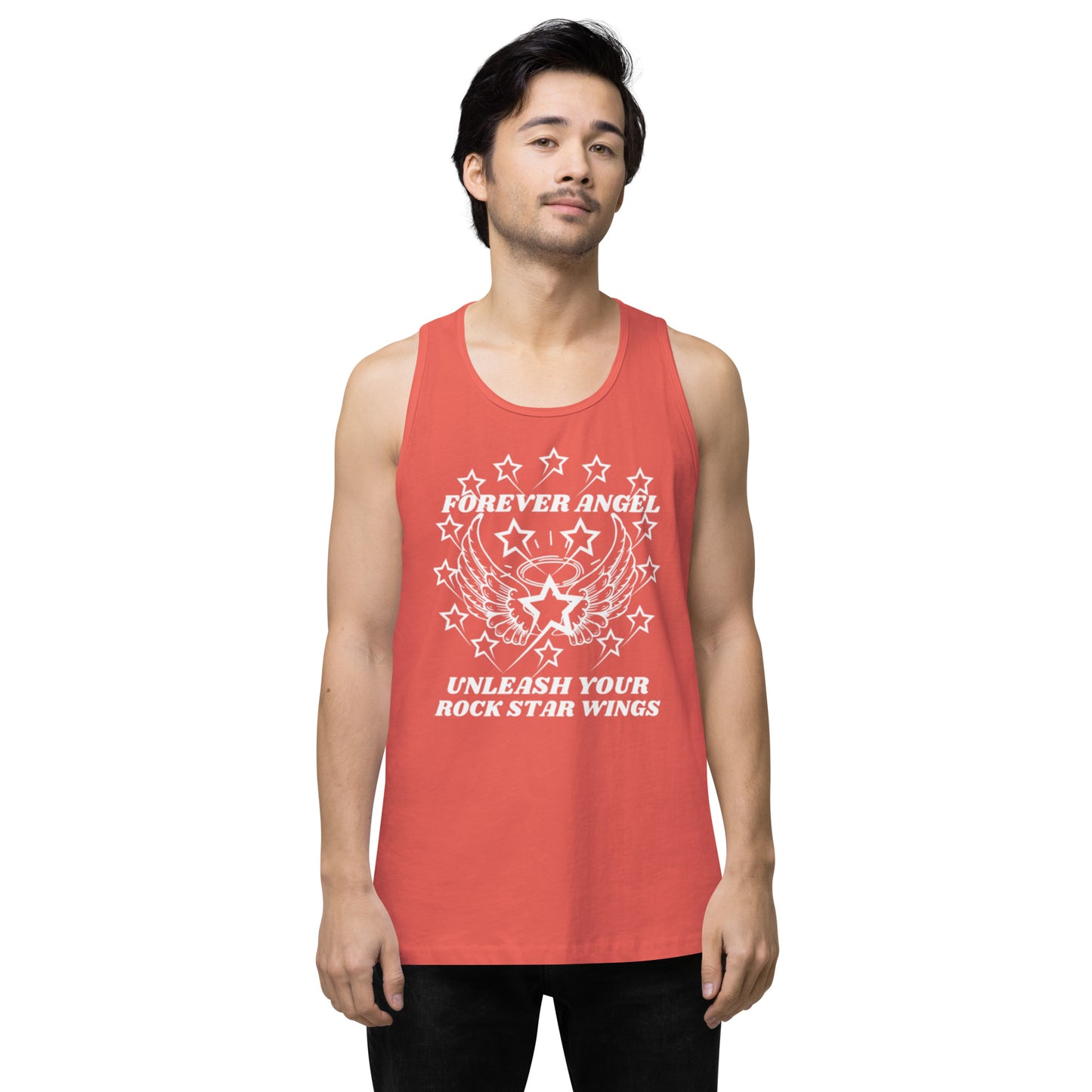 Men’s premium tank top FOREVER ANGEL UNLEASH YOUR ROCK STAR WINGS by "Mark Anthony Gable Collection-FOREVER ANGEL"
