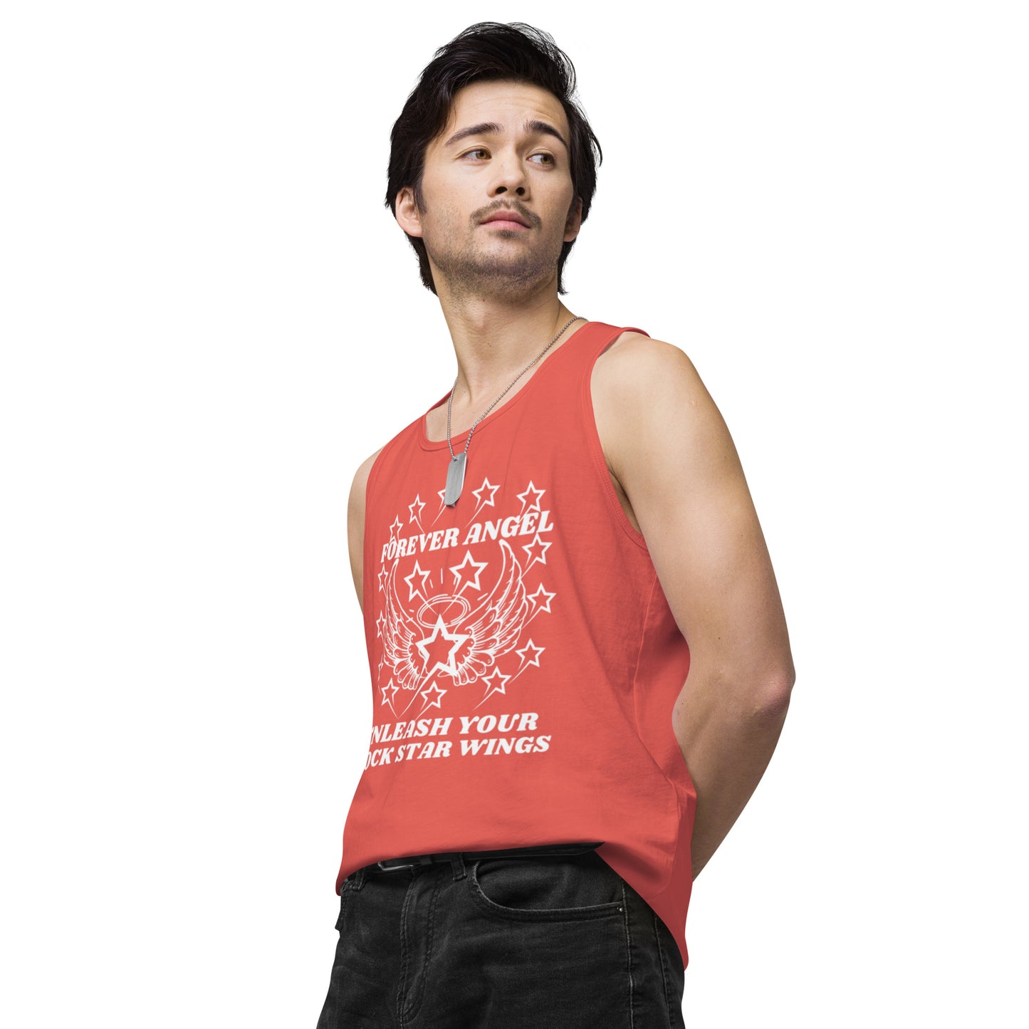 Men’s premium tank top FOREVER ANGEL UNLEASH YOUR ROCK STAR WINGS by "Mark Anthony Gable Collection-FOREVER ANGEL"