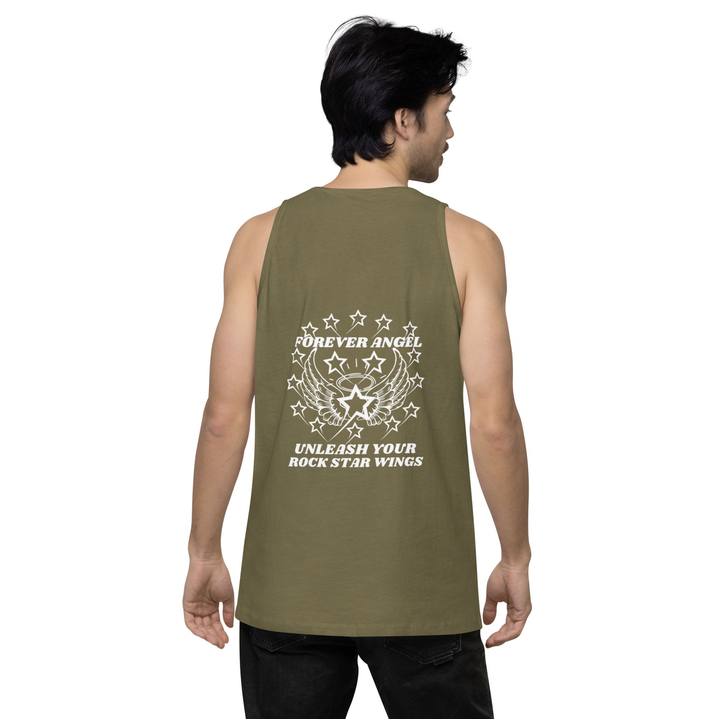 Men’s premium tank top FOREVER ANGEL UNLEASH YOUR ROCK STAR WINGS by "Mark Anthony Gable Collection-FOREVER ANGEL"