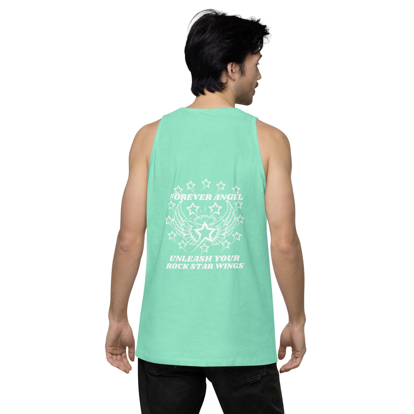 Men’s premium tank top FOREVER ANGEL UNLEASH YOUR ROCK STAR WINGS by "Mark Anthony Gable Collection-FOREVER ANGEL"