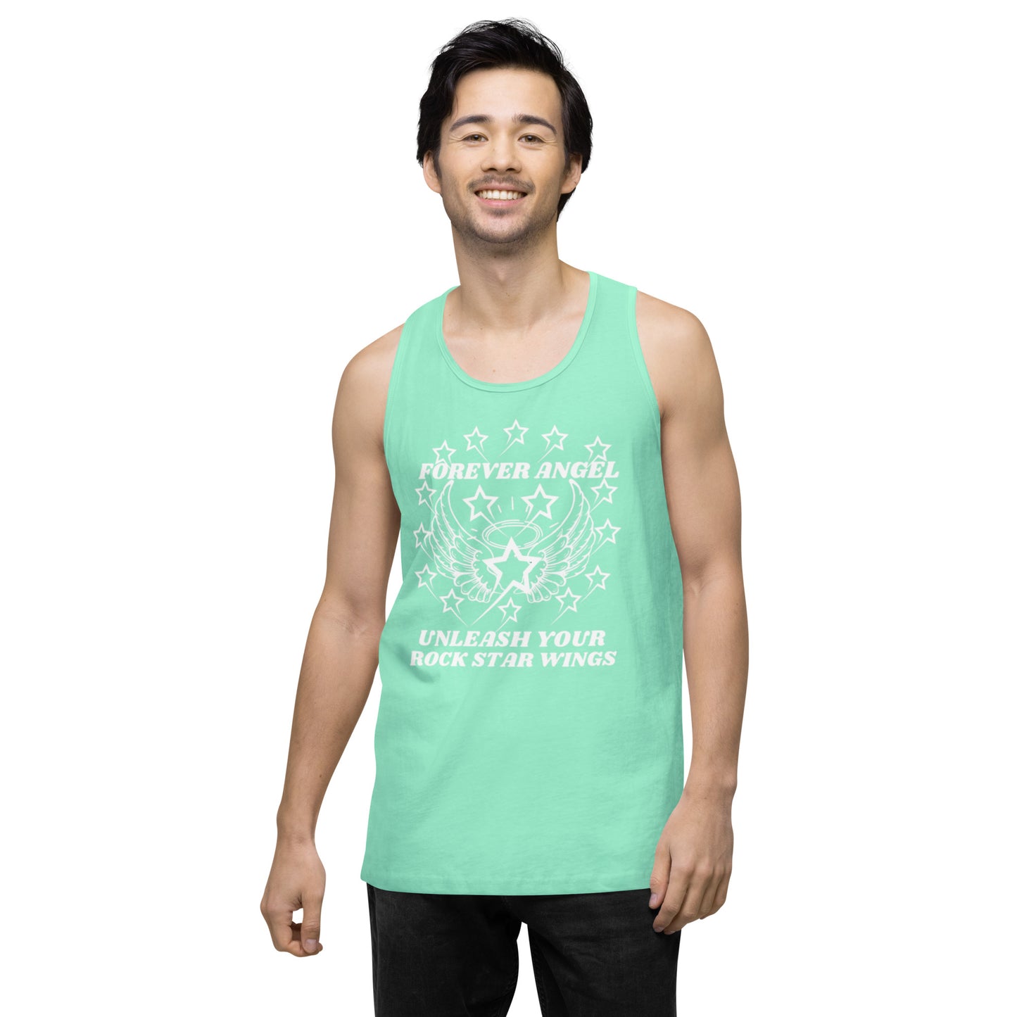 Men’s premium tank top FOREVER ANGEL UNLEASH YOUR ROCK STAR WINGS by "Mark Anthony Gable Collection-FOREVER ANGEL"
