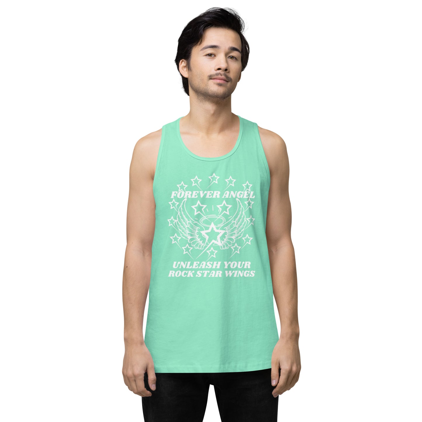 Men’s premium tank top FOREVER ANGEL UNLEASH YOUR ROCK STAR WINGS by "Mark Anthony Gable Collection-FOREVER ANGEL"