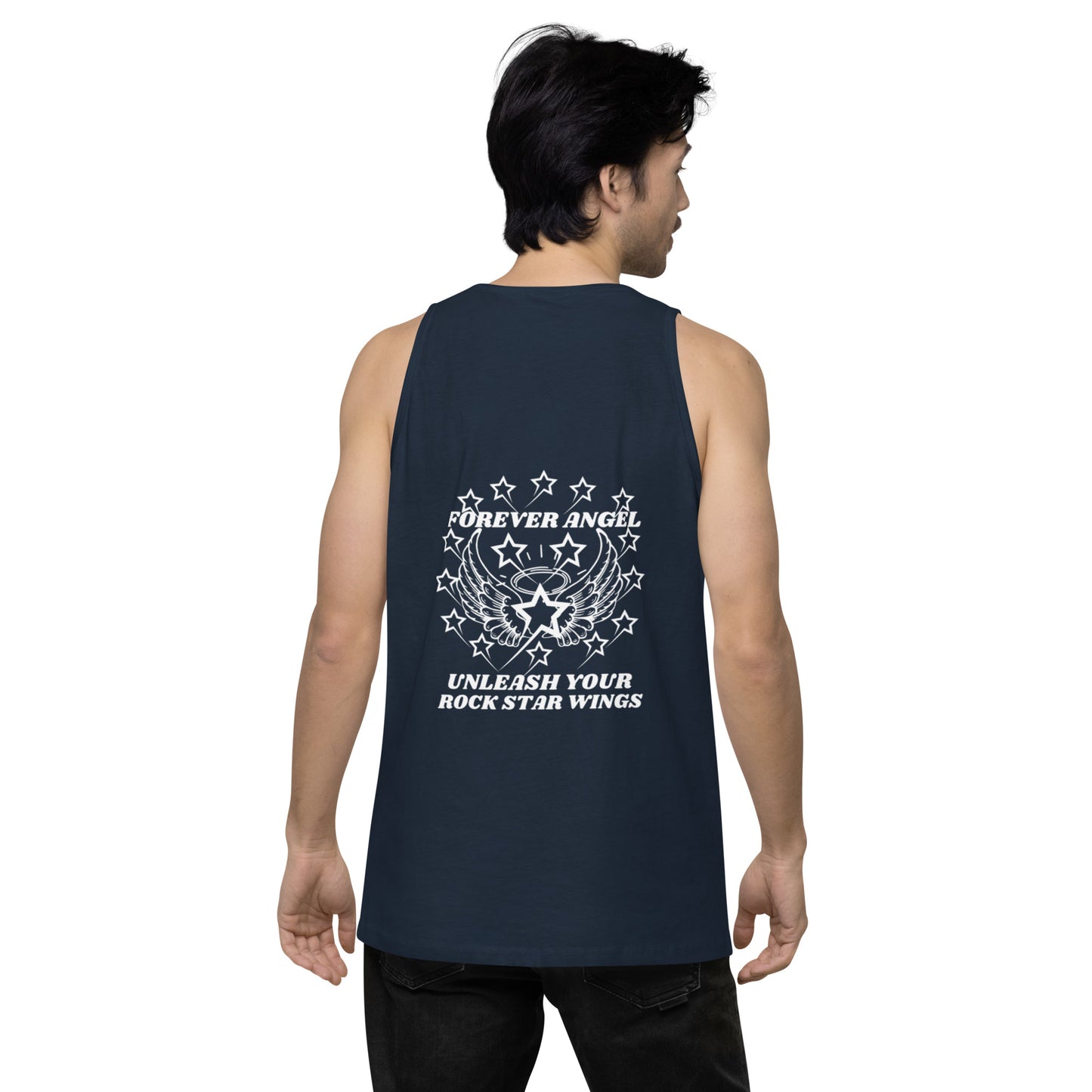 Men’s premium tank top FOREVER ANGEL UNLEASH YOUR ROCK STAR WINGS by "Mark Anthony Gable Collection-FOREVER ANGEL"