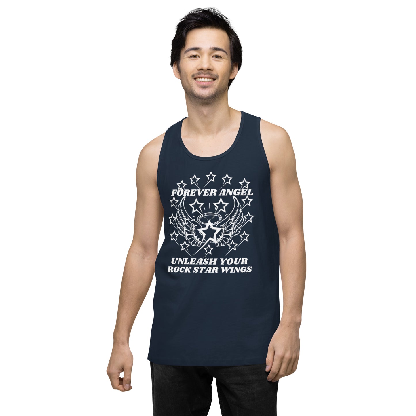 Men’s premium tank top FOREVER ANGEL UNLEASH YOUR ROCK STAR WINGS by "Mark Anthony Gable Collection-FOREVER ANGEL"