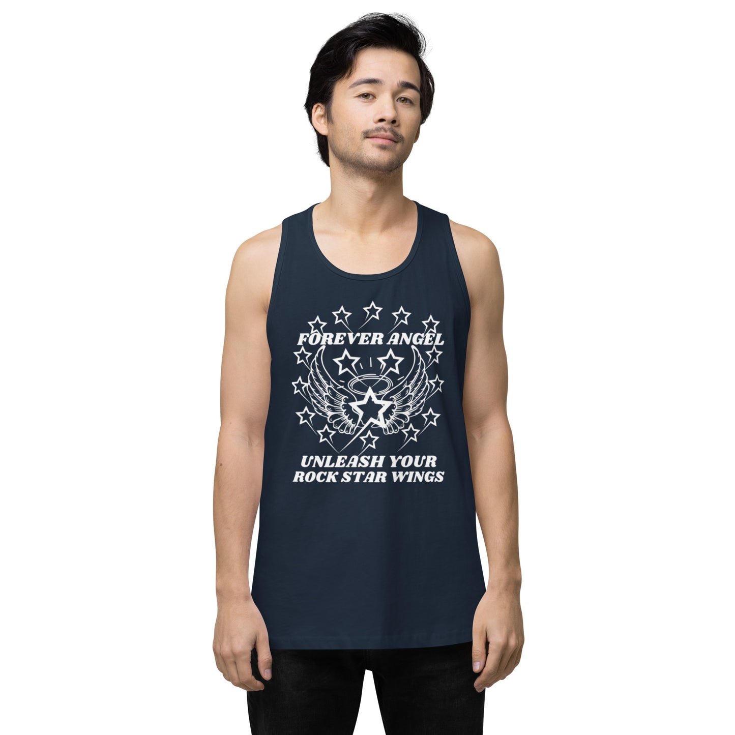 Men’s premium tank top FOREVER ANGEL UNLEASH YOUR ROCK STAR WINGS by "Mark Anthony Gable Collection-FOREVER ANGEL"