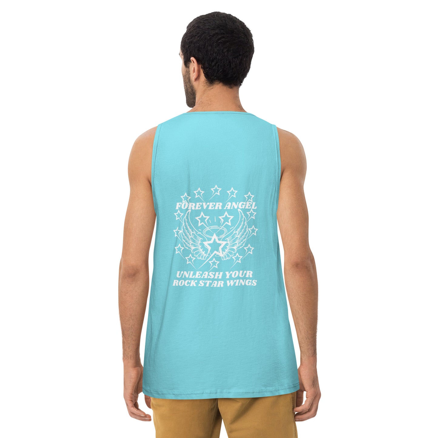 Men’s premium tank top FOREVER ANGEL UNLEASH YOUR ROCK STAR WINGS by "Mark Anthony Gable Collection-FOREVER ANGEL"