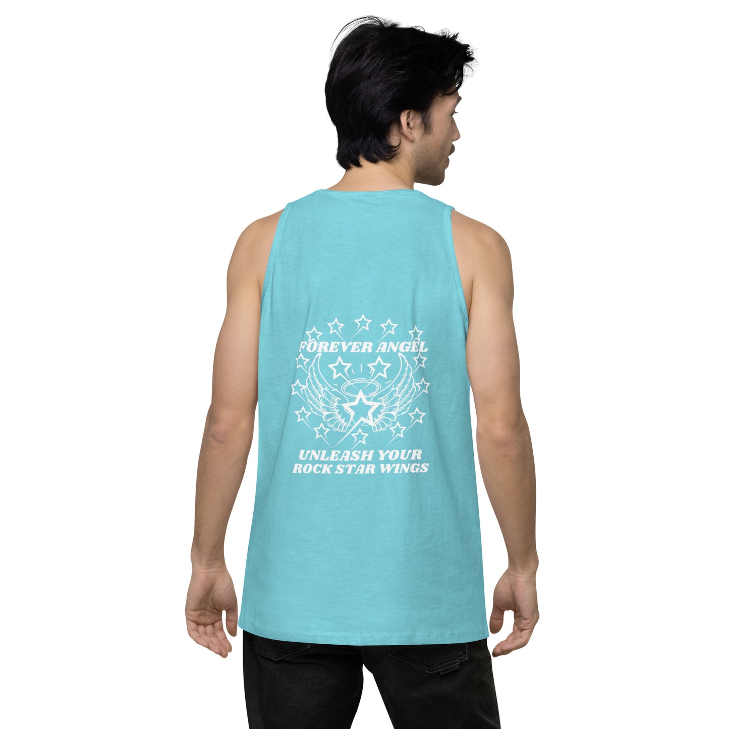 Men’s premium tank top FOREVER ANGEL UNLEASH YOUR ROCK STAR WINGS by "Mark Anthony Gable Collection-FOREVER ANGEL"