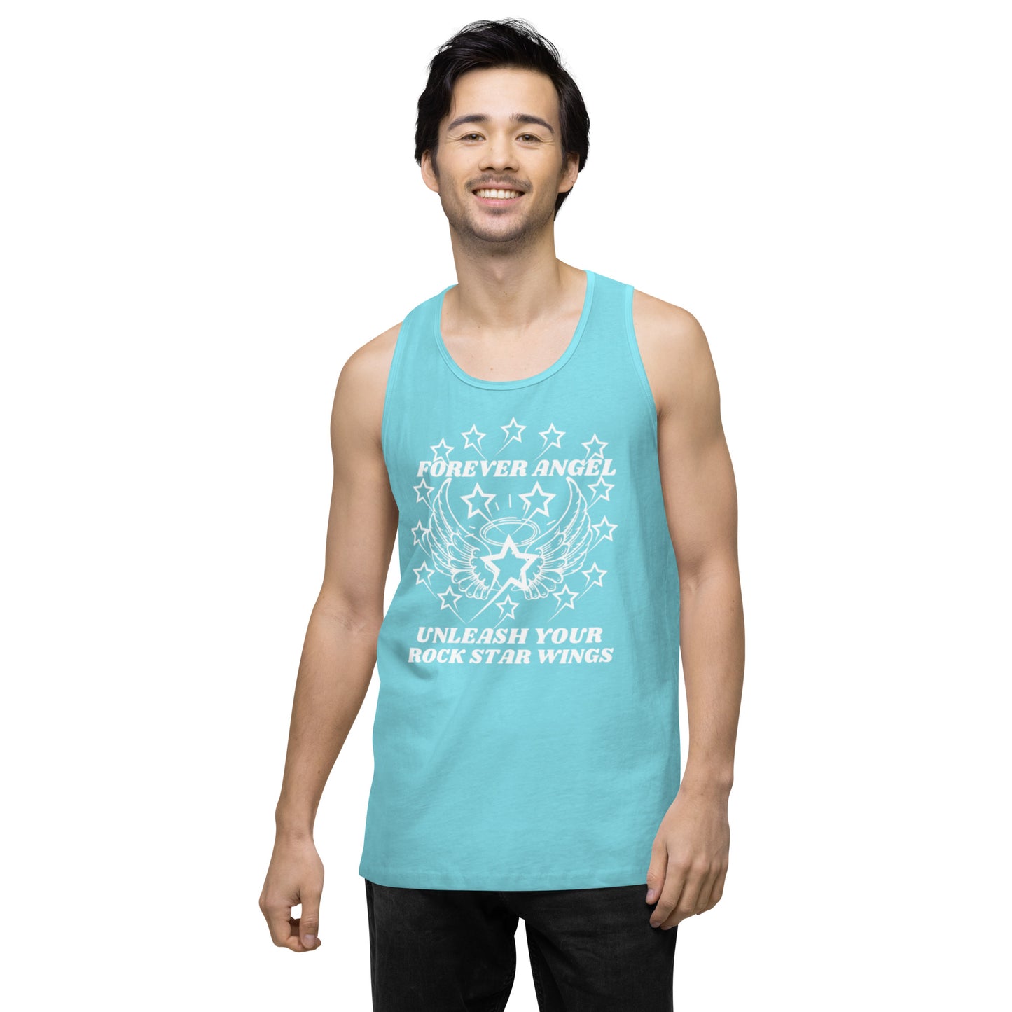 Men’s premium tank top FOREVER ANGEL UNLEASH YOUR ROCK STAR WINGS by "Mark Anthony Gable Collection-FOREVER ANGEL"