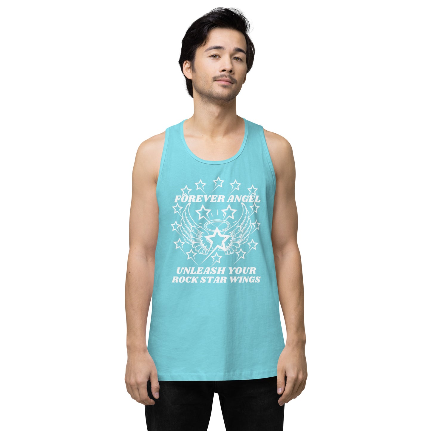 Men’s premium tank top FOREVER ANGEL UNLEASH YOUR ROCK STAR WINGS by "Mark Anthony Gable Collection-FOREVER ANGEL"
