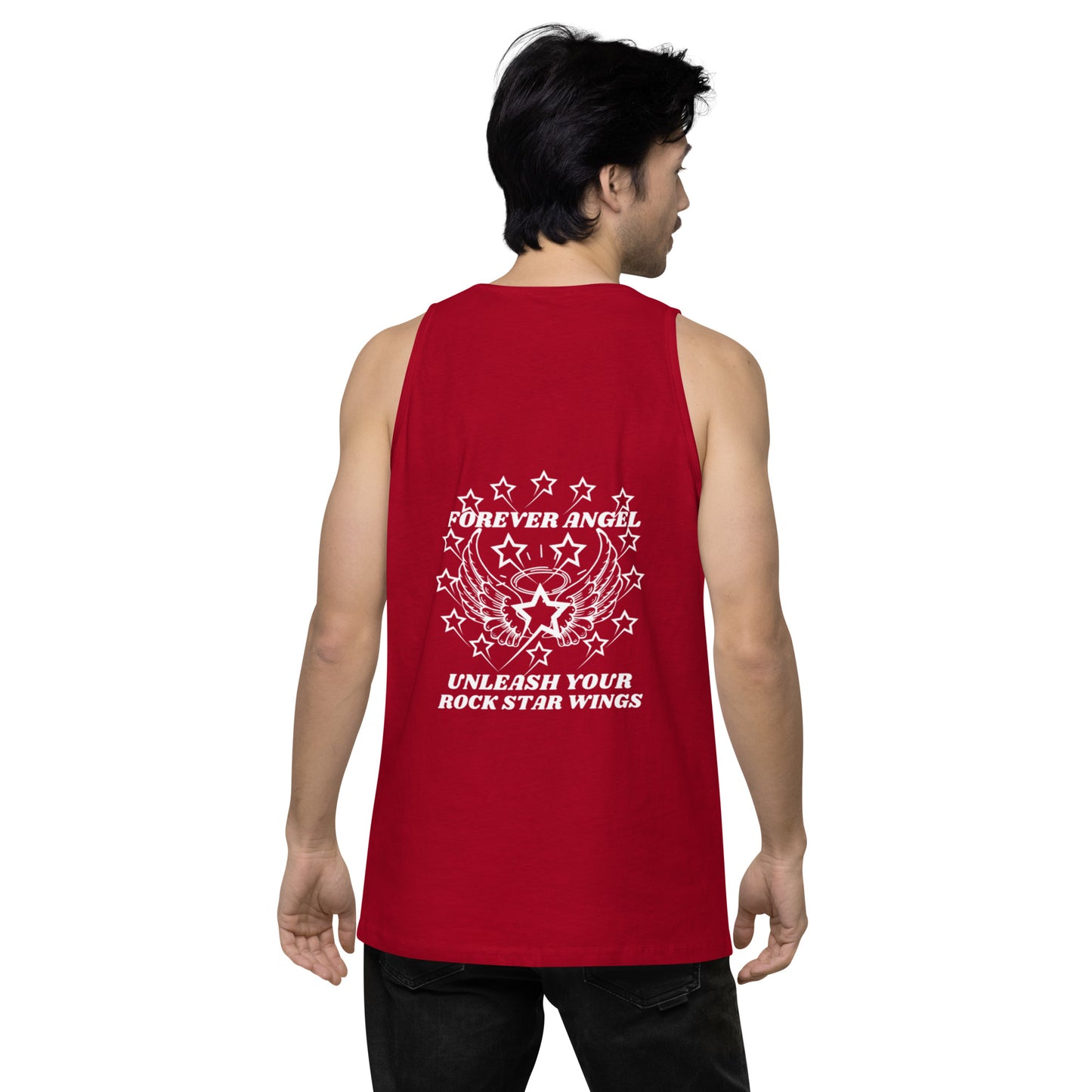 Men’s premium tank top FOREVER ANGEL UNLEASH YOUR ROCK STAR WINGS by "Mark Anthony Gable Collection-FOREVER ANGEL"