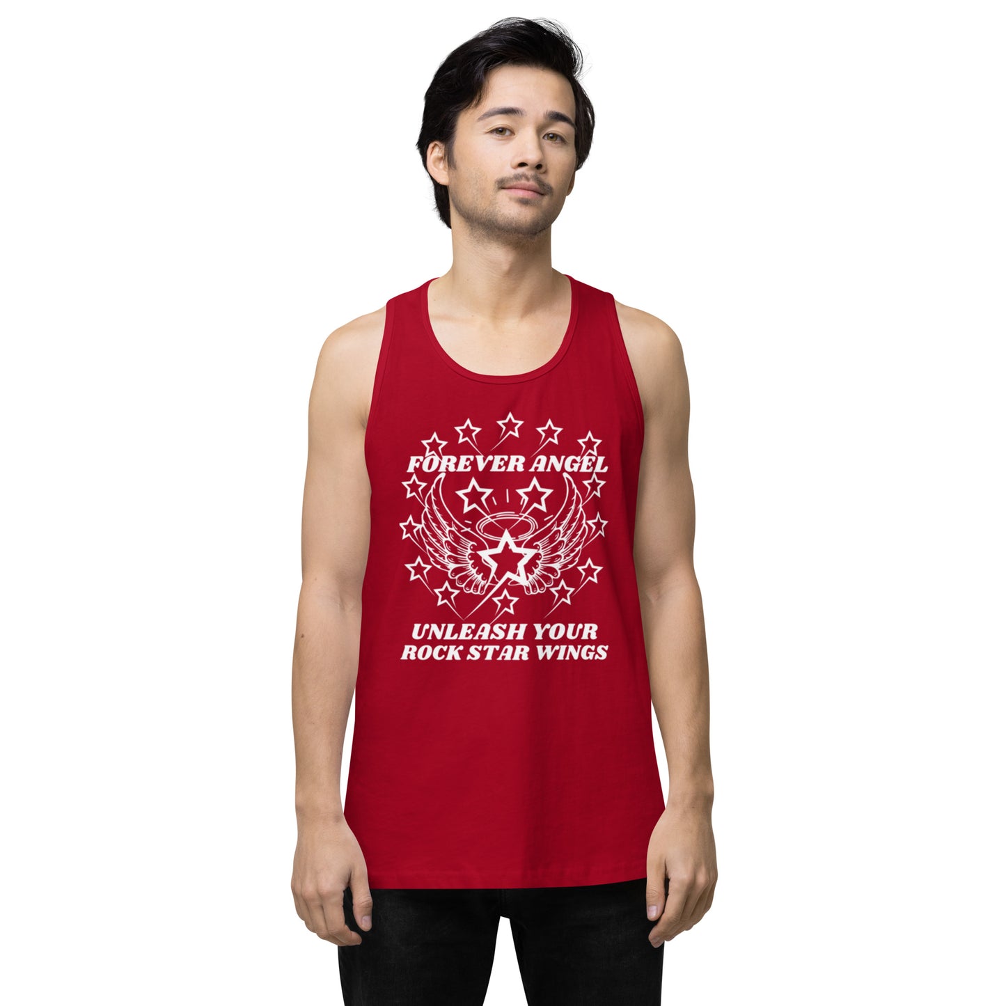 Men’s premium tank top FOREVER ANGEL UNLEASH YOUR ROCK STAR WINGS by "Mark Anthony Gable Collection-FOREVER ANGEL"