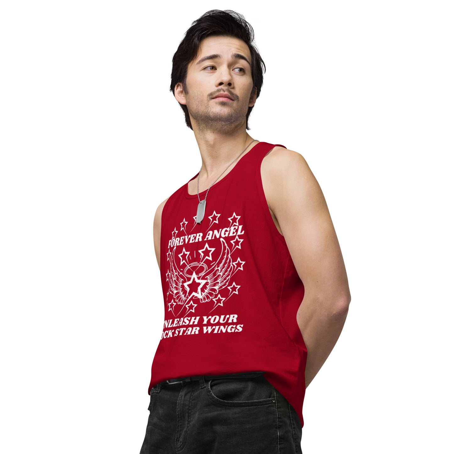 Men’s premium tank top FOREVER ANGEL UNLEASH YOUR ROCK STAR WINGS by "Mark Anthony Gable Collection-FOREVER ANGEL"