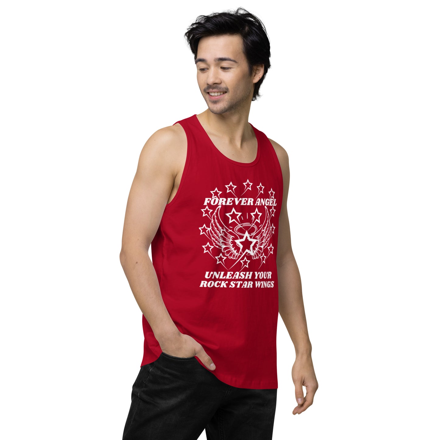Men’s premium tank top FOREVER ANGEL UNLEASH YOUR ROCK STAR WINGS by "Mark Anthony Gable Collection-FOREVER ANGEL"