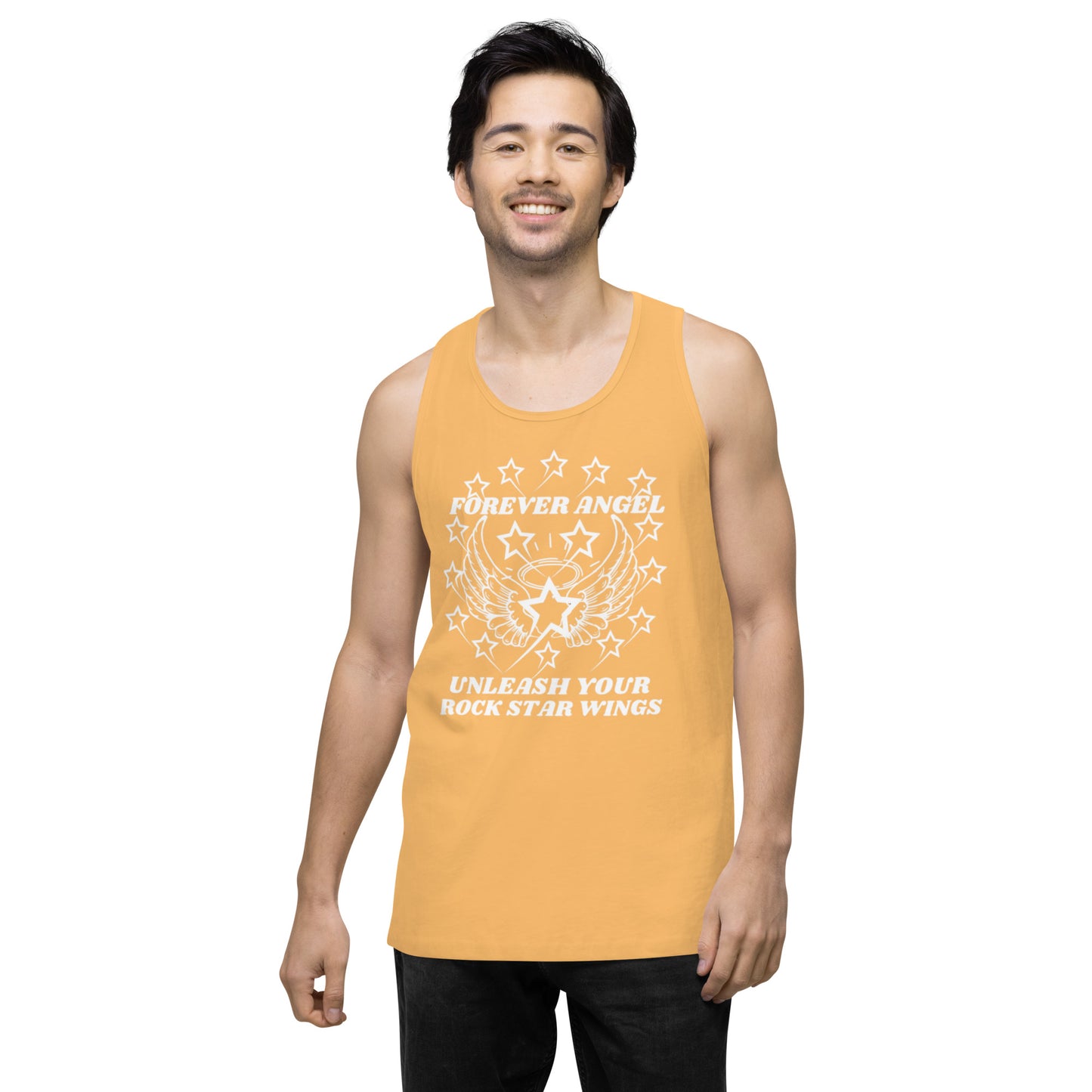 Men’s premium tank top FOREVER ANGEL UNLEASH YOUR ROCK STAR WINGS by "Mark Anthony Gable Collection-FOREVER ANGEL"