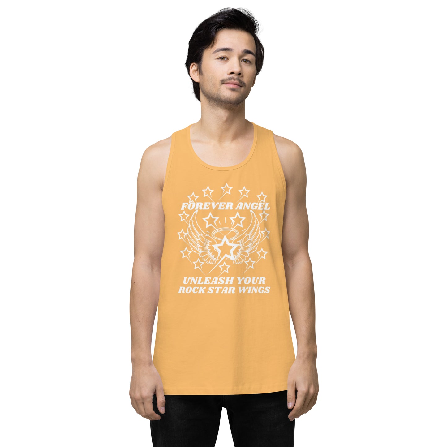 Men’s premium tank top FOREVER ANGEL UNLEASH YOUR ROCK STAR WINGS by "Mark Anthony Gable Collection-FOREVER ANGEL"