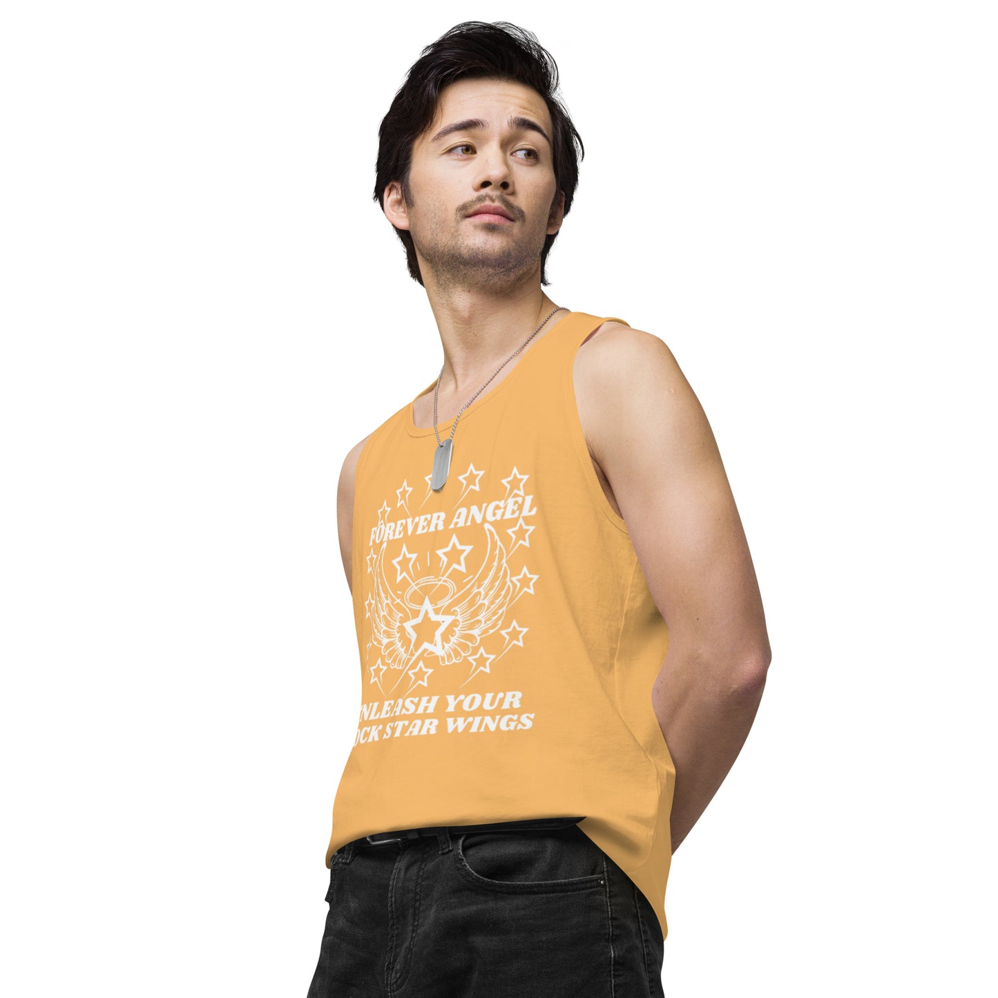 Men’s premium tank top FOREVER ANGEL UNLEASH YOUR ROCK STAR WINGS by "Mark Anthony Gable Collection-FOREVER ANGEL"