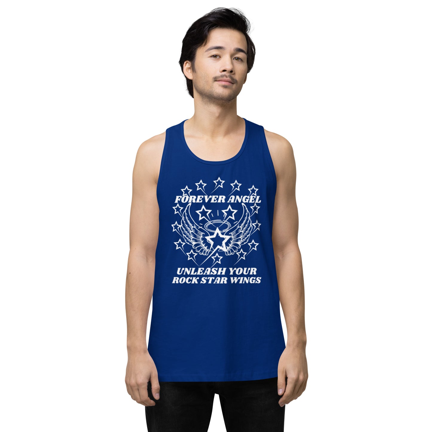 Men’s premium tank top FOREVER ANGEL UNLEASH YOUR ROCK STAR WINGS by "Mark Anthony Gable Collection-FOREVER ANGEL"
