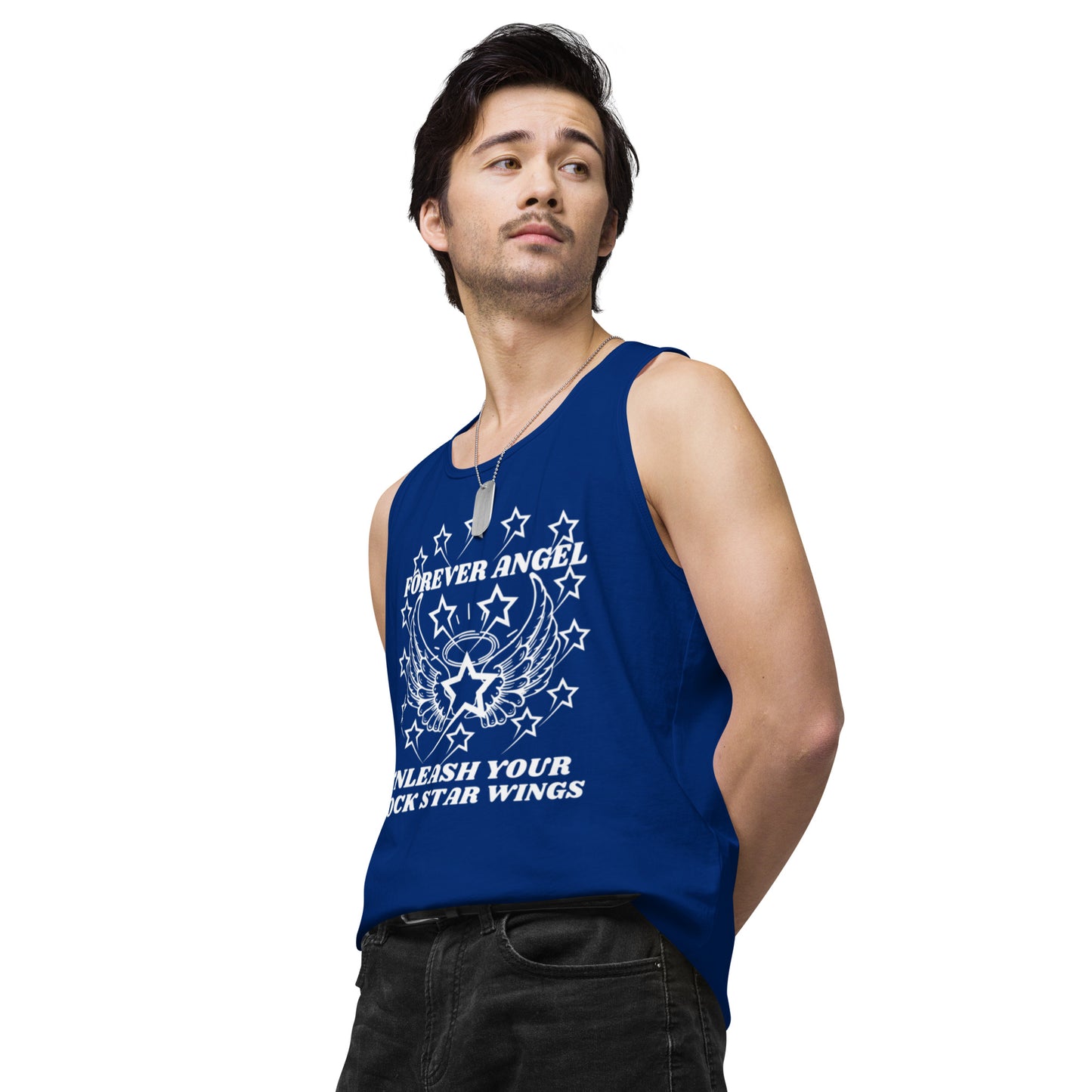 Men’s premium tank top FOREVER ANGEL UNLEASH YOUR ROCK STAR WINGS by "Mark Anthony Gable Collection-FOREVER ANGEL"
