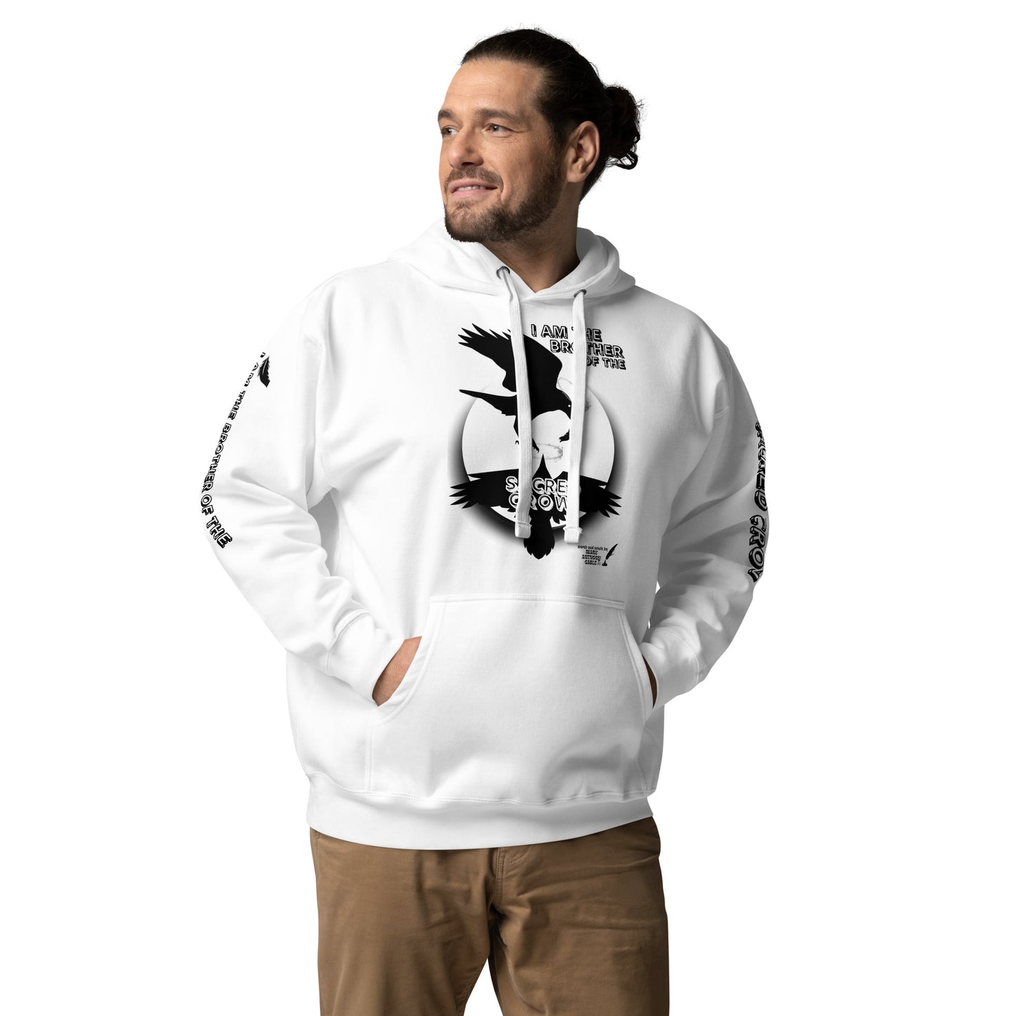 Unisex Hoodie I AM THE BROTHER OF THE SACRED CROW words and music by Mark Anthony Gable by Mark Anthony Gable Collection