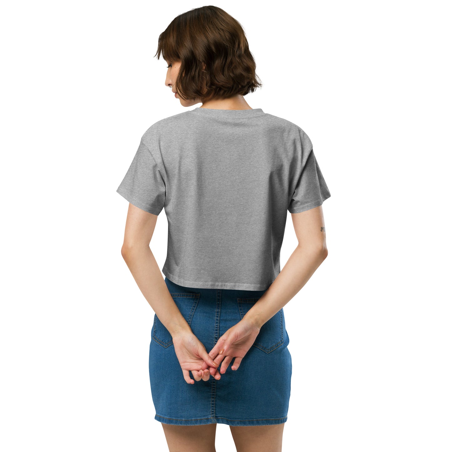 Women’s crop top I'M A FOREVER ANGEL I THINK OF HEAVEN THEN I EAT PIZZA (NEON PINK Text) by "Mark Anthony Gable Collection-FOREVER ANGEL"