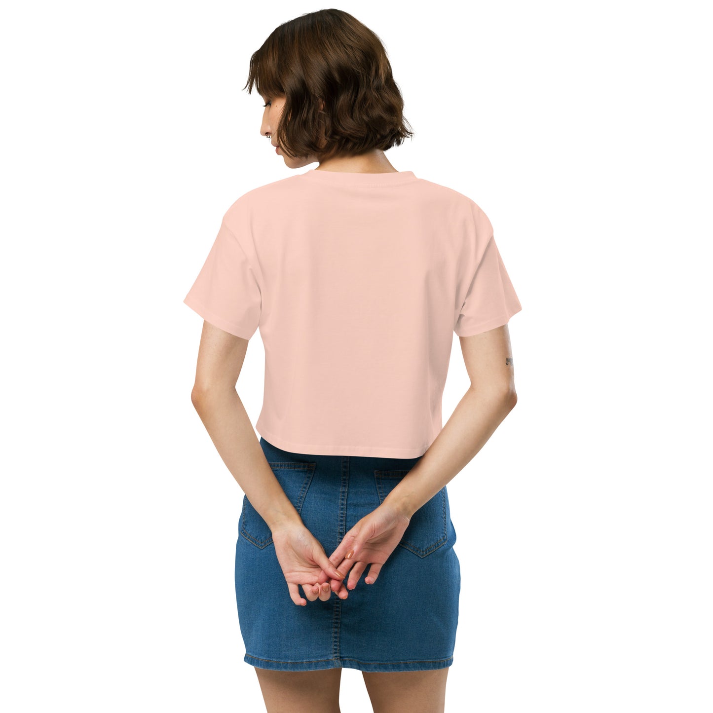 Women’s crop top I'M A FOREVER ANGEL I THINK OF HEAVEN THEN I EAT PIZZA (NEON PINK Text) by "Mark Anthony Gable Collection-FOREVER ANGEL"