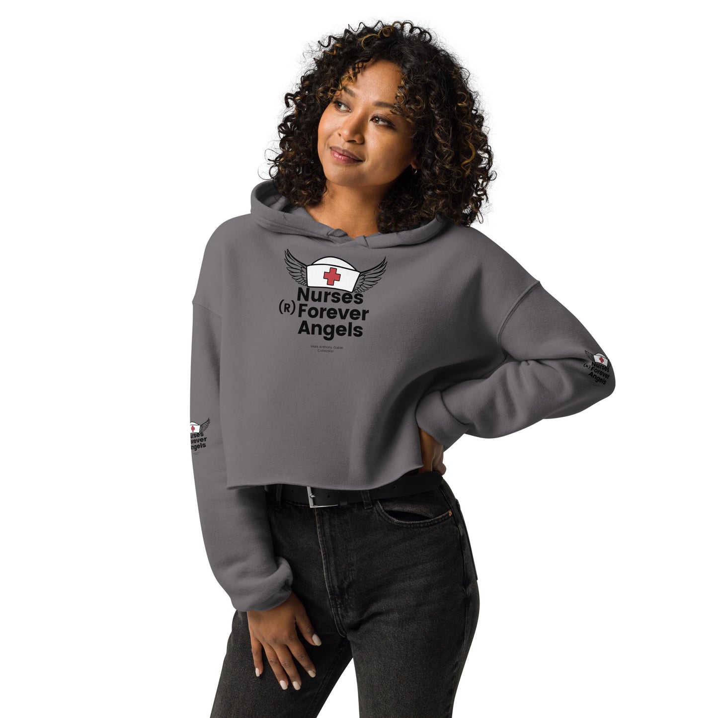 Crop Hoodie NURSES (R) FOREVER ANGELS by "Mark Anthony Gable Collection-FOREVER ANGEL ANGEL®”