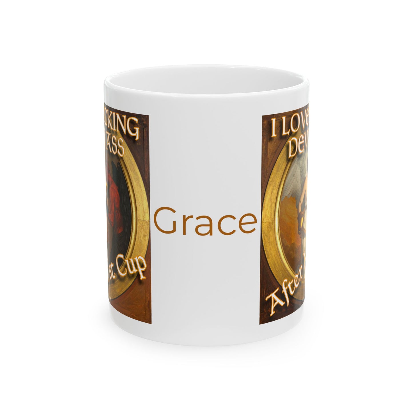 Personalized I Love Kicking Devil’s Ass After My 1st Cup Coffee Mug | Custom Name | Mark Anthony Gable® Collection 11oz