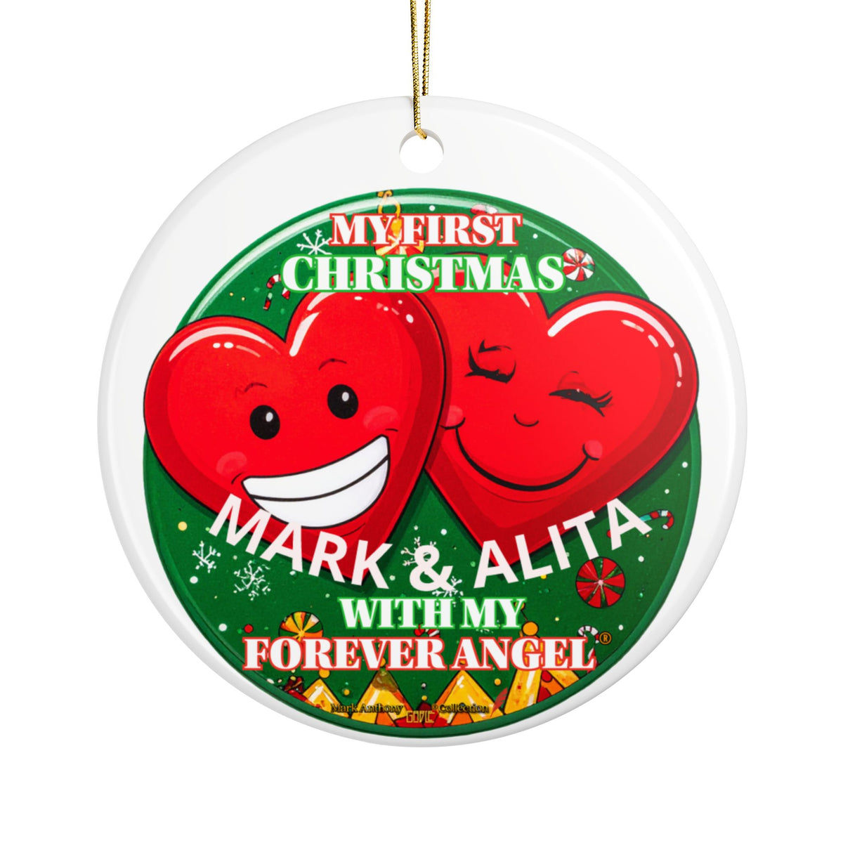 My First Christmas with My Forever Angel® The Mark Anthony Gable® Collection Ceramic Christmas Ornaments (Double-Sided)