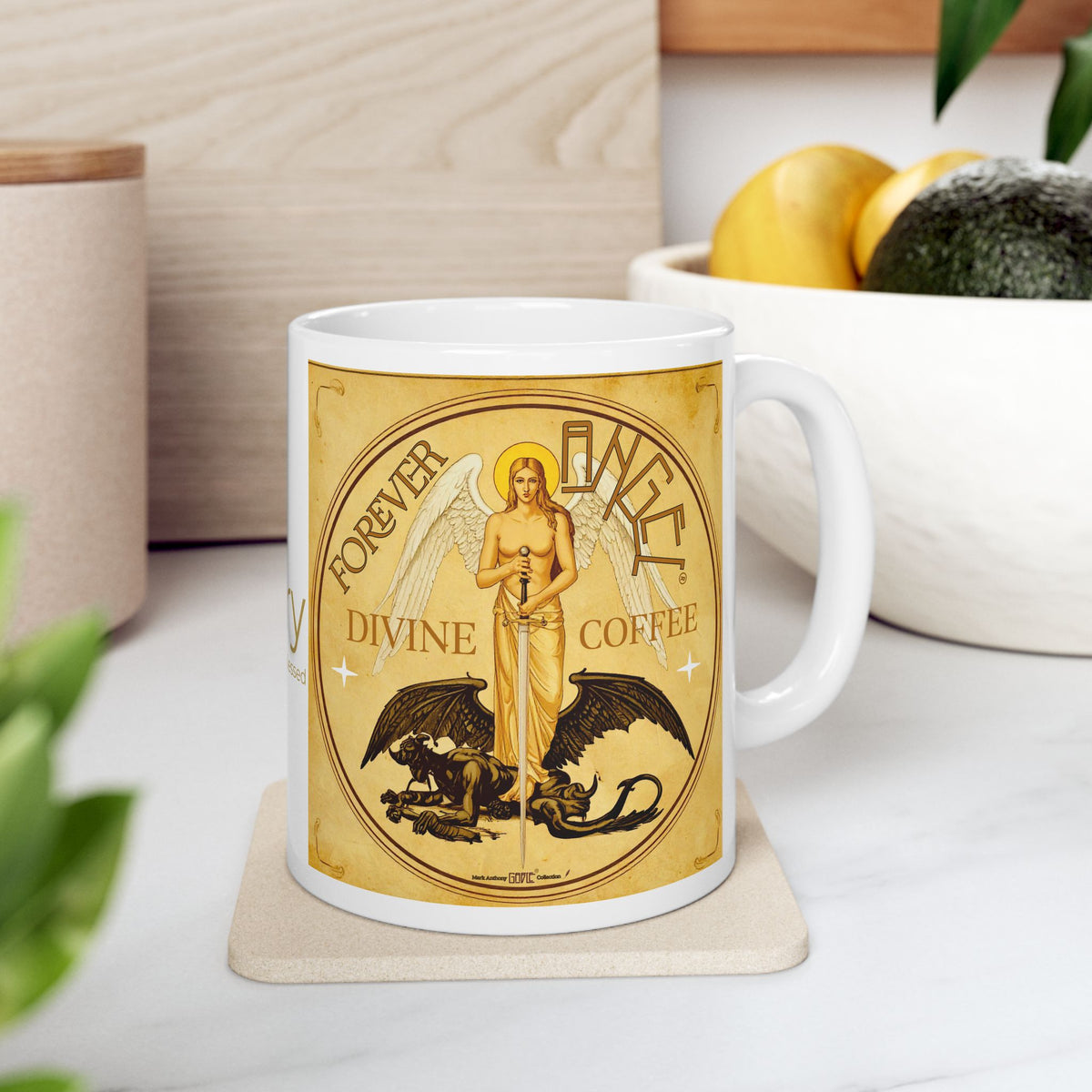 Personalized Forever Angel® Divine Coffee Mug | Custom Name | Beautifully Blessed | Inspirational Gift for Her | Mark Anthony Gable® 11oz